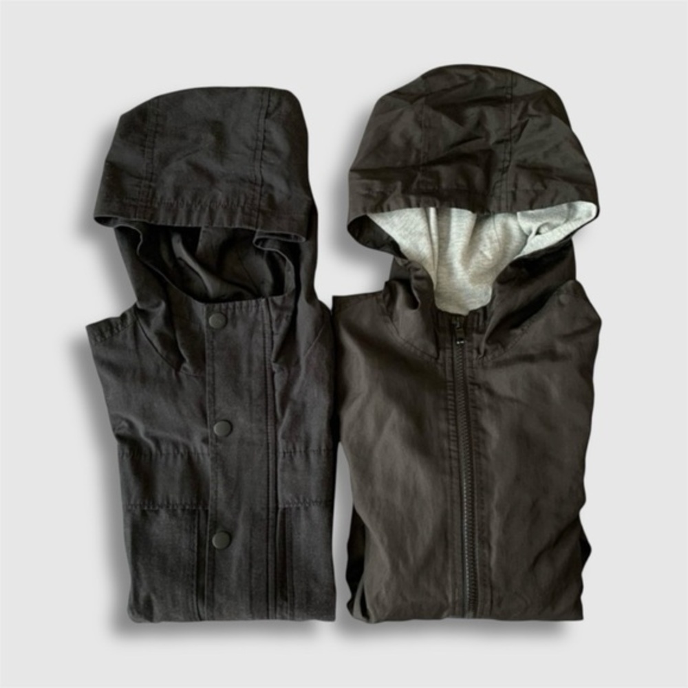 Old Navy Bundle of 2 windbreaker kids black jacket vest 8